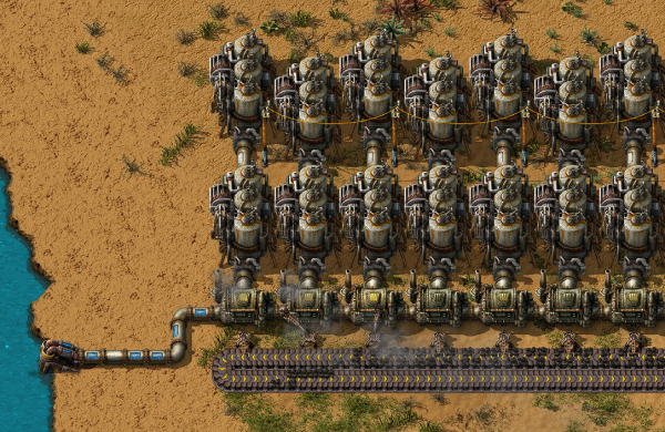 Can you use steam turbines with boilers Factorio?
