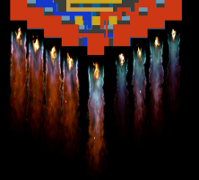 Thruster trails are visible on the zoomed-out map view